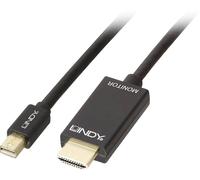 Câble adaptateur LINDY Mini-Display / HDMI Fiche mâle Mini DisplayPort, Fiche mâle HDMI-A 2.00 m noir 36927 Câble DisplayPort