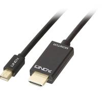 Câble adaptateur LINDY Mini-Display / HDMI Fiche mâle Mini DisplayPort, Fiche mâle HDMI-A 3.00 m noir 36928 Câble DisplayPort