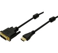LogiLink CH0004 Câble HDMI en ferrite core vers DVI Mâle/Mâle 2 m Noir