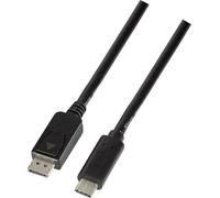 Câble adaptateur LogiLink USB-C® / DisplayPort USB-C® mâle, Fiche mâle DisplayPort 1.80 m noir UA0335 Câble d'afficheur USB-C®