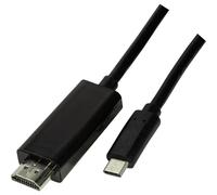 Câble adaptateur LogiLink USB-C® / HDMI USB-C® mâle, Fiche mâle HDMI-A 1.80 m noir UA0329 Câble d'afficheur USB-C®