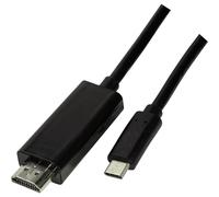 Câble adaptateur LogiLink USB-C® / HDMI USB-C® mâle, Fiche mâle HDMI-A 3.00 m