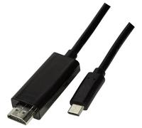 Câble Adaptateur Logilink Usb-c / Hdmi Usb-c Mâle, Fiche Mâle Hdmi-a 3.00 M Noir Ua0330 Câble D'Afficheur Usb-c R844421