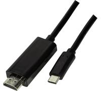 LogiLink UA0330 Câble de connexion USB-C vers HDMI haute vitesse compatible Thunderbolt 3 Noir 3 m