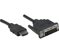 Câble adaptateur Manhattan HDMI / DVI Fiche mâle HDMI-A, Fiche mâle DVI-D 24+1 pôles 1.00 m noir 322782 Câble HDMI