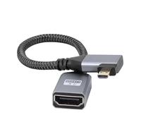 Câble Adaptateur Micro HDMI vers HDMI 4K,Angle Droit Micro HDMI mâle vers HDMI Femelle en Aluminium Court Cordon tressé en Nylon pour Ordinateur Portable,projecteur,TV,Moniteur (20 cm)