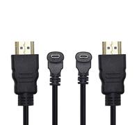Câble adaptateur micro HDMI vers HDMI 50 cm angle de 90 degrés micro HDMI mâle vers HDMI mâle prend en charge la 3D 4K 60 Hz 1080p 50 cm (lot de 2 pour chaque angle vers le haut et vers le bas)