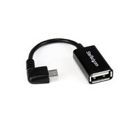 Câble adaptateur Micro USB à angle droit vers USB Host OTG de 12cm - Adaptateur USB On-The-Go coudé - Mâle / Femelle - Adaptateur USB - USB (F) pour