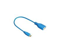 Câble adaptateur micro USB OTG Flexi-Slim,bloqué en rot.,bleu,0,15 m