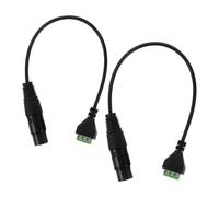 Câble Adaptateur Microphone Xlr 3 Broches Femelle sans Soudure | Bornier à Vis 3 Positions, Cordon Court 30cm, Noir Métal Plastique, pour Studio et Essais