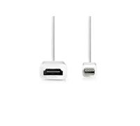 - Câble adaptateur - Mini DisplayPort mâle pour HDMI femelle - 20 cm - blanc - rond