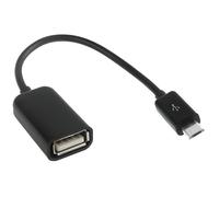 Câble adaptateur OTG micro USB - STRAßE TECH - Micro USB B vers USB A femelle - 16 cm - Noir - Compatible Android