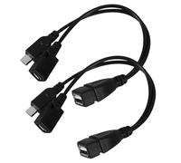Câble Adaptateur OTG Micro USB vers USB-a Noir, 2 Pièces | Cuivre et Pvc, Accès Stockage de Masse, pour Tablette et Téléphone, Clavier ou Caméra USB