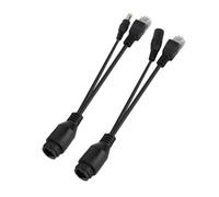 Câble Adaptateur POE Splitter PASVE POE pour la Puissance 12V et l'injection de Données étanche Noir Idéal pour Les Caméras IP et Les Points sans Fil (Black)