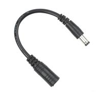 Câble adaptateur polyvalent DC2.1 vers DC2.5 avec connecteurs aviation double taille, interface à pointe creuse pour un chargement fiable du matériel de cyclisme et des petits appareils, noir (F)