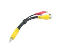 Câble adaptateur portable 3,5 mm vers RCA 25 cm TPE AV cordon de transmission pour caméscope pour lecteur vidéo VHS smartphones, tablettes, lecteurs MP3