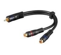 CABLE ADAPTATEUR RCA M/2 F EN Y AUDIO blindé 20 cm G
