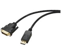 Câble adaptateur Renkforce DisplayPort / DVI Fiche mâle DisplayPort, Fiche mâle DVI-D 24+1 pôles 1.80 m noir RF-5771518 gaine en
