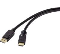 Câble adaptateur Renkforce DisplayPort / HDMI Fiche mâle DisplayPort, Fiche mâle HDMI-A 15.00 m noir RF-4581872 Câble DisplayPort
