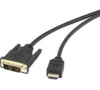 Câble adaptateur Renkforce DVI / HDMI DVI-D 18+1pol. Connecteur mâle, connecteur HDMI-A 1.80 m Noir RF-4212216 Connecteurs plaqués or
