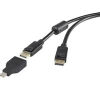 Câble adaptateur Renkforce Mini-Display / DisplayPort Fiche mâle Mini DisplayPort, Fiche mâle DisplayPort 3.00 m noir RF-3424508