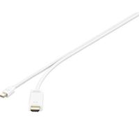 Câble adaptateur Renkforce Mini-Display / HDMI Fiche mâle Mini DisplayPort, Fiche mâle HDMI-A 1.00 m blanc RF-3697528 contacts