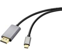Câble adaptateur Renkforce USB-C® / DisplayPort USB-C® mâle, Fiche mâle DisplayPort 1.00 m noir RF-4600984 8K UHD Câble