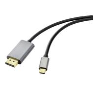 Câble Adaptateur Renkforce Usb-c / Displayport Usb-c Mâle, Fiche Mâle Displayport 1.00 M Noir Rf-4600984 8k Uhd Câble D'Afficheur Usb-c Y771052