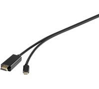 Câble adaptateur Renkforce USB-C® / HDMI USB-C® mâle, Fiche mâle HDMI-A 1.80 m noir RF-4535910 Câble d'afficheur USB-C®