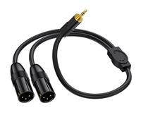 Câble adaptateur répartiteur XLR vers Y 3,5 mm mâle vers double XLR mâle pour microphone,carte son,caméscope et plus encore