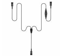 Câble adaptateur répartiteur Y vers casque QD pour tous les casques Plantronics à déconnexion rapide avec commandes de volume muet en ligne pour centre d'appel, surveillance, entraînement