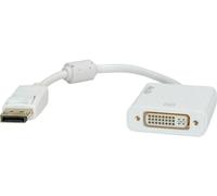 Roline - Carte d'écran - liaison double - DisplayPort (M) pour DVI-D (F) - 15 cm - passif, support 4K - blanc