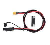 Câble adaptateur SAE vers xt60 12 AWG en silicone pour panneaux solaires - Rallonge flexible pour station d'alimentation de 1 m, rouge et noir
