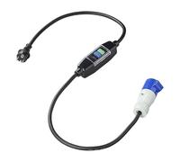 Câble adaptateur Schuko vers CEE 150 cm avec interrupteur FI intégré - Protection contre le courant différentiel IP44/IP55 pour camping et camping-car