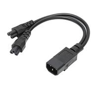 Câble Adaptateur Séparateur D'alimentation en Y Simple IEC 320 C14 Mâle vers Double C5 Femelle, 10 A 250 V 1 Entrée 2 Sorties C14 vers Double C5 Y Cordon D'alimentation pour Moniteur LCD Lampe de Bure