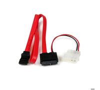 Câble Adaptateur Slimline SATA vers SATA - STARTECH - 50 cm - Alimentation LP4 - Rouge - Disque Optique