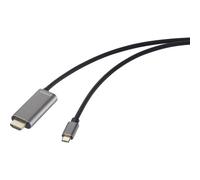 Câble adaptateur SpeaKa Professional USB-C® / HDMI USB-C® mâle, Fiche mâle HDMI-A, USB-C® femelle 1.00 m noir SP-12875852 4K UHD, avec port de charge,