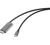Câble adaptateur SpeaKa Professional USB-C® / HDMI USB-C® mâle, Fiche mâle HDMI-A, USB-C® femelle 2.00 m noir SP-12876348 4K UHD