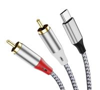 Câble adaptateur stéréo USB C vers 2 RCA, câble Audio Type C vers RCA pour téléviseurs, ordinateurs, téléphones portables, lecteurs MP3, Haut - parleurs,tablettes, amplificateurs, Haut - parleurs.etc.
