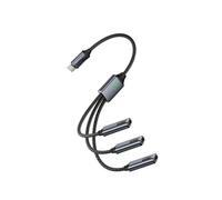 Câble adaptateur Type-C 3-en-1 ¿ USB-C tressé en alliage d'aluminium, splitter pour charge et données, hub OTG pour téléphone, tablette, PC