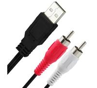 Câble adaptateur USB 2.0 A mâle vers 2 RCA mâles - Câble composite gauche/droite - Convertisseur audio RCA vers USB - Compatible avec PC, haut-parleurs, ordinateurs portables, amplificateurs de