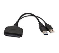 Câble Adaptateur USB 3.0 pour Disque Dur vers Interface Série 2,5 Pouces | Transfert de Données, Prise en Charge des Disques de Plus de 2 To, Plastique Noir, Plug And Play