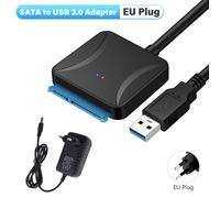 Câble adaptateur USB 3.0 vers SATA 3, 2.5 pouces, 3.5 pouces, câble convertisseur de disque dur USB3.0 pour Samsung Seagate WD 2.5 3.5 pouces HDD SSD OTG Without Adapter