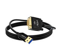 Câble adaptateur USB 3.0 vers VGA 3 m,unidirectionnel Type-A mâle vers VGA mâle,1080p Full HD pour TV,projecteur,moniteur,compatible avec Windows 11/10/8.1/8/7,MacOS,installation du pilote requise