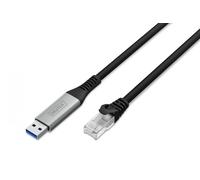 Câble adaptateur USB-A vers RJ45 Cat. 6A S/FTP, 1 Gbit/s, USB 3.2 Gen1, LSZH, 10 m