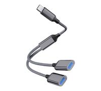 Câble adaptateur USB-C mâle vers 2 USB-C femelles, répartiteur USB OTG, convertisseur multi-hub, câble de charge et de données