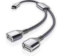 Câble Adaptateur USB C Mâle vers Double USB Femelle 1M,Thunderbolt 3 vers Double Type A 2.0 OTG pour MacBook Pro,iPhone 15 16,iPad 10 Air 4 5,Microsoft Surface Go,Galaxy S23 S22 S21,Z Fold