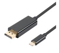 INF Câble adaptateur USB-C vers Displayport (DP) 1,8 m Noir