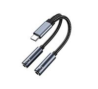 Câble adaptateur USB-C vers double audio 3,5 mm Le noir