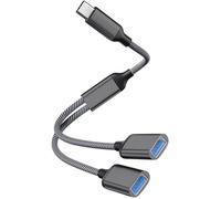Câble Adaptateur USB-C vers Double USB A 2.0 Femelle Adaptateur Type C OTG USB C Splitter Dual Type C Port Hub
